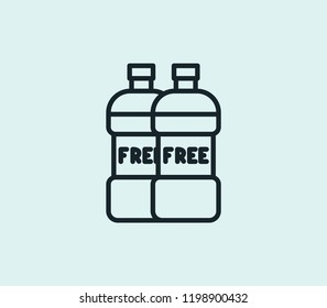 Free bottled icon line isolated on clean background. Free bottled icon concept drawing icon line in modern style. Vector illustration for your web mobile logo app UI design.