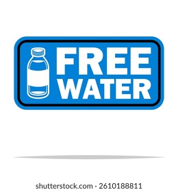Free bottled water sign label vector isolated illustration