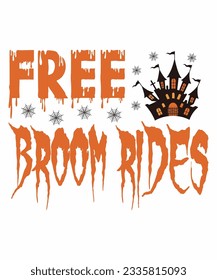 Free Broom Rides T shirt Print Template