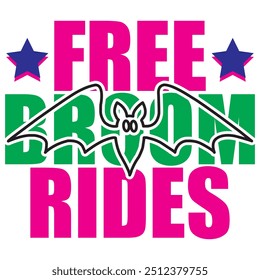 free broom rides t shirt design, vector file