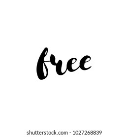 Free Brush Hand Lettering Vector Black on White Background