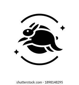free bunny glyph icon vector. free bunny sign. isolated contour symbol black illustration
