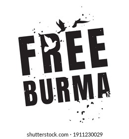 Free Burma text isolated on white background