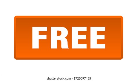 Free Button. Free Square Orange Push Button