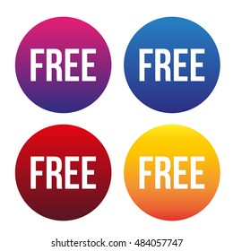 Free button for web vector set