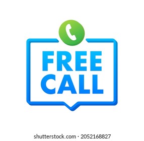 Free call. Information technology. Telephone icon. Customer service. Vector stock illustration.