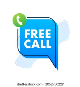 Free call. Information technology. Telephone icon. Customer service. Vector stock illustration.