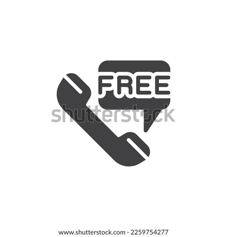 Free call vector icon. filled flat sign for mobile concept and web design. Free phone call glyph icon. Symbol, logo illustration. Vector graphics