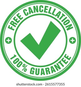 Free cancellation guarantee stamp vector template