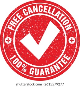 Free cancellation guarantee stamp vector