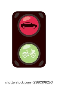 free car day traffic lights illustration