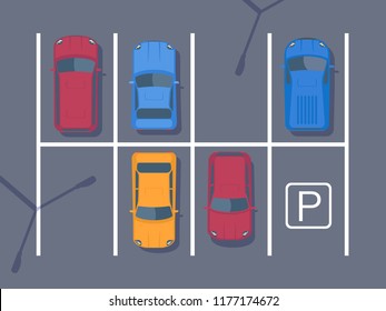 Free Car Parking Different Car Top Stock Vector (Royalty Free ...