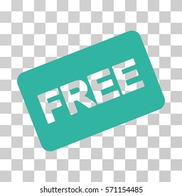 Free Card icon. Vector illustration style is flat iconic symbol, cyan color, transparent background. Designed for web and software interfaces.
