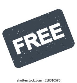 Free Card rubber seal stamp watermark. Icon vector symbol with grunge design and dirty texture. Scratched smooth blue ink emblem on a white background.