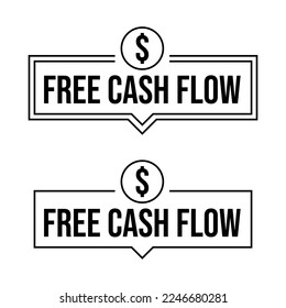 Free cash flow finance statement company icon label outline design vector