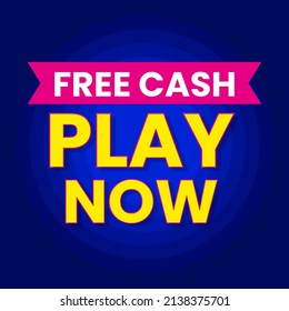 Free cash games player banner template design vector