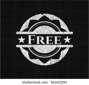 Free chalkboard emblem written on a blackboard
