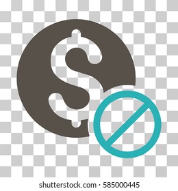 Free Of Charge icon. Vector illustration style is flat iconic bicolor symbol, grey and cyan colors, transparent background. Designed for web and software interfaces.
