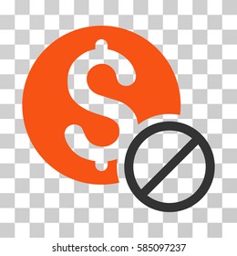 Free Of Charge icon. Vector illustration style is flat iconic bicolor symbol, orange and gray colors, transparent background. Designed for web and software interfaces.