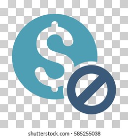 Free Of Charge icon. Vector illustration style is flat iconic bicolor symbol, cyan and blue colors, transparent background. Designed for web and software interfaces.