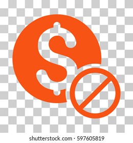Free Of Charge icon. Vector illustration style is flat iconic symbol, orange color, transparent background. Designed for web and software interfaces.
