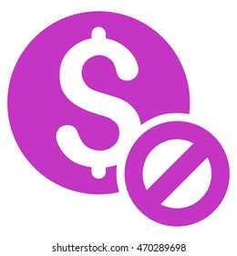 Free of Charge icon. Vector style is flat iconic symbol with rounded angles, violet color, white background.