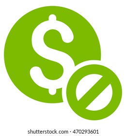 Free of Charge icon. Vector style is flat iconic symbol with rounded angles, eco green color, white background.