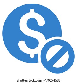 Free of Charge icon. Vector style is flat iconic symbol with rounded angles, cobalt color, white background.