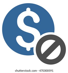 Free of Charge icon. Vector style is bicolor flat iconic symbol with rounded angles, cobalt and gray colors, white background.