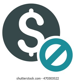 Free of Charge icon. Vector style is bicolor flat iconic symbol with rounded angles, soft blue colors, white background.