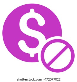 Free of Charge icon. Vector style is flat iconic symbol with rounded angles, violet color, white background.