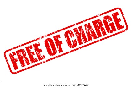 Free of charge red stamp text on white