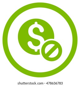 Free of Charge rounded icon. Vector illustration style is flat iconic symbol, eco green color, white background.