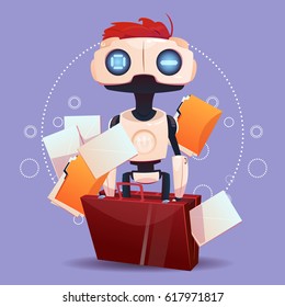 Free Chat Bot, Robot Virtual Assistance Element Of Website Or Mobile Applications, Artificial Intelligence Concept Flat Vector Illustration