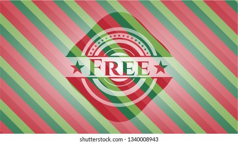 Free christmas colors style emblem.