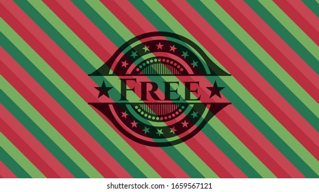Free christmas emblem background. Vector Illustration. Detailed.