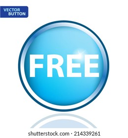 Free circular icon blue on white background