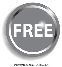 Free circular icon silver on white background