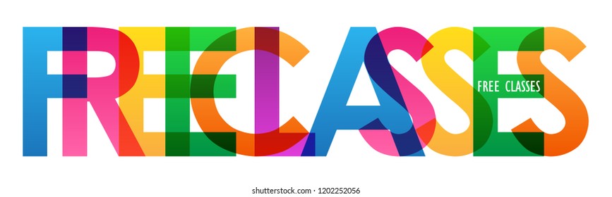 FREE CLASSES colorful letters banner