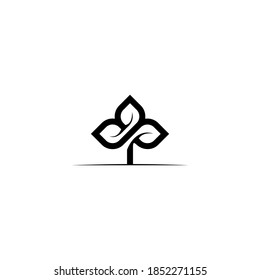 modelo de logotipo de hoja libre limpio y único	