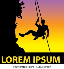 free climber and sunset logo