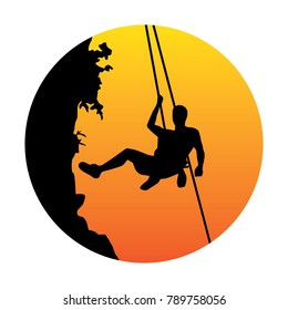 free climber and sunset logo