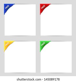 Free clip corner on white paper