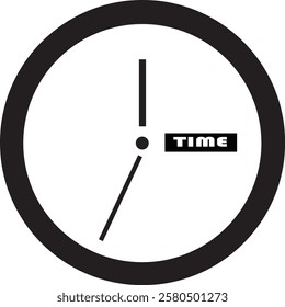 Free Clock Vector Design Black and White background 