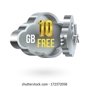 Free cloud storage promotion banner isolated vector illustration