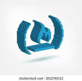 free code camp 3d vector pixel logo