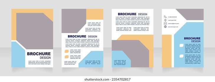 Free coding educational program for beginners blank brochure design. Template set with copy space for text. Premade corporate reports collection. Editable 4 paper pages. Arial font used