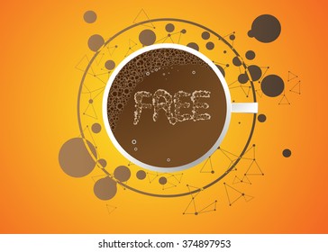 free coffee background orange