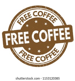 Free coffee sign or stamp on white background, vector illustration