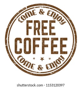 Free coffee sign or stamp on white background, vector illustration